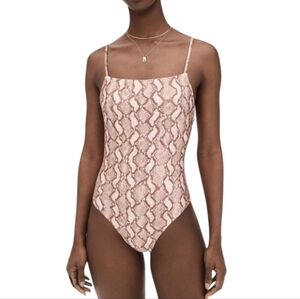 JONATHAN SIMKHAI Calla One Piece Swimsuit Snake Print Python -Small